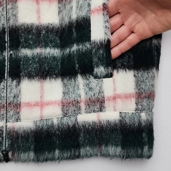 Good Man Brand Men's Wool Blend Green Plaid Zip Up Lined Jacket Size Large - Picture 6 of 16